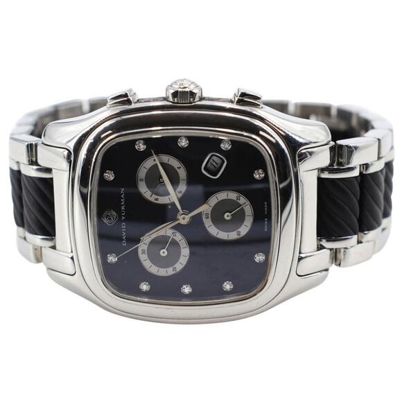 David Yurman Thoroughbred Carbon Chevron Automatic Chronograph Watch - Picture 5 of 10